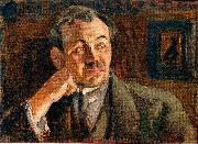 Akseli Gallen-Kallela maalaus muotokuva Eino Leinosta vuodelta 1917. oil painting artist